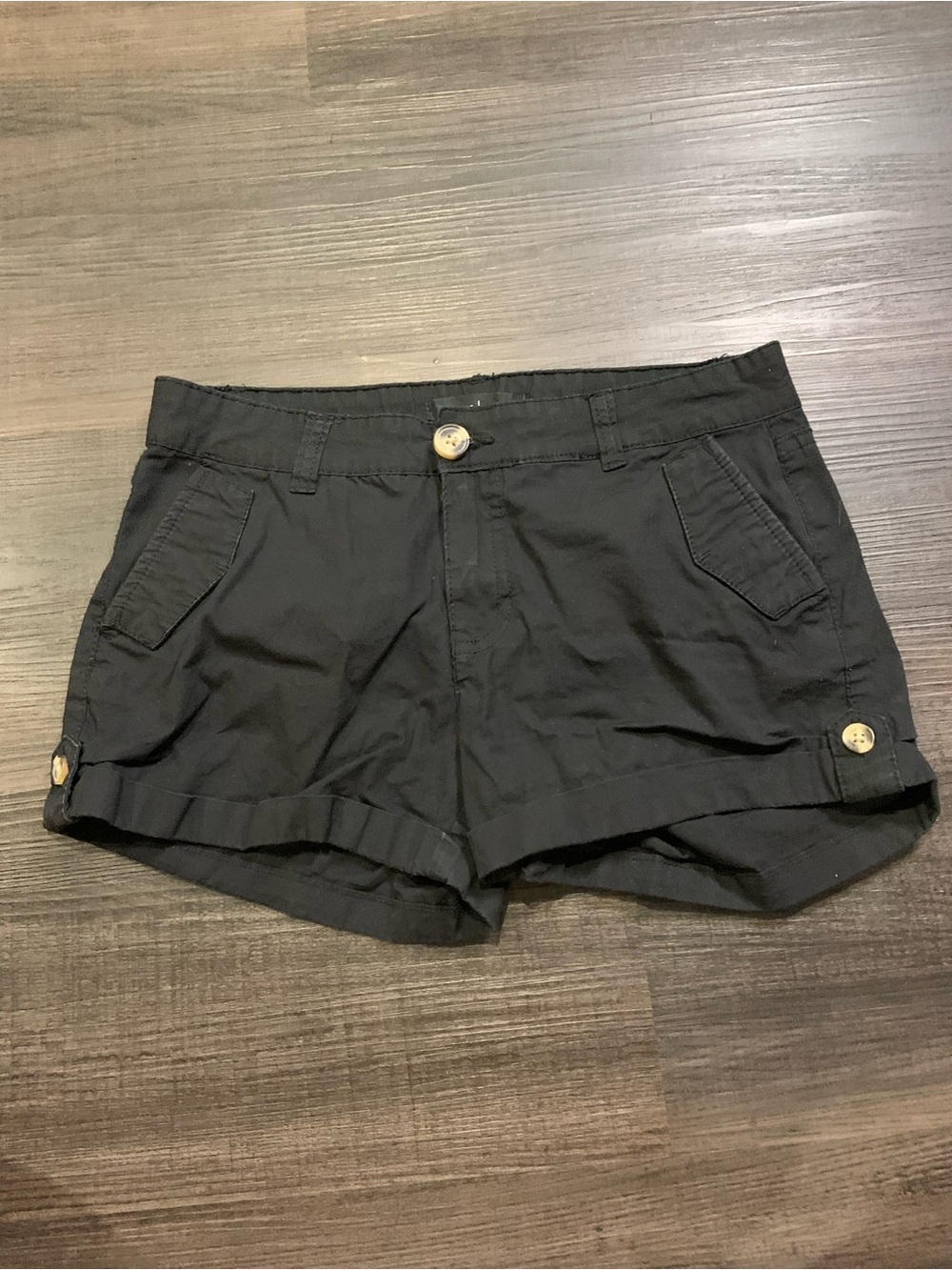 Bluenotes Black Women's Bermuda Shorts with Button Tabs